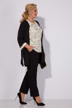 Комплект из брюк, кардигана и топа из текстиля Liliana 1331БрЛ - фото 3