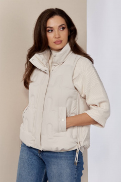 Белый жилет на молнии с декоративным шнуром Shetti 2152 молочный - фото 5