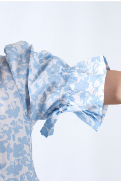 Летнее платье А-силуэта с воланами и рукавом фонарик Mita ЖМ1149 голубой - фото 3