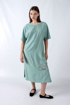 Летнее прямое платье с вырезом V и спущенными рукавами Mita ЖМ1220 - фото 4