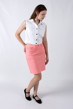 Розовая юбка А-образного силуэта с накладными карманами Mita ЖМ987 розовый - фото 2
