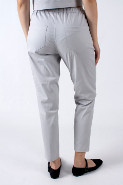 Летние зауженные брюки с резинкой на поясе Mita ЖМ1207 серый - фото 4
