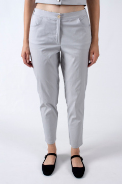 Летние зауженные брюки с резинкой на поясе Mita ЖМ1207 серый - фото 3