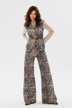 Джинсовые брюки с анималистичным принтом и накладными карманами EOLA 2673 леопард - фото 4