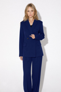Деловой демисезонный комплект из жакета, майки и брюк PiRS 4818 темно-синий - фото 3