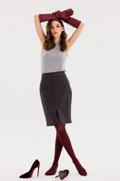 Юбка из костюмной ткани в полоску с разрезом и подкладкой EOLA 2724 черный - фото 1