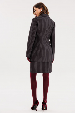 Жакет из костюмной ткани полоска полуприлегающего силуэта EOLA 2723 графит_полоска - фото 3