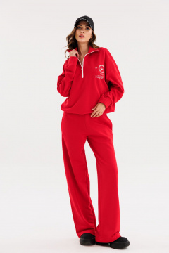 Брюки из трикотажа с боковыми карманами демисезон EOLA 2722 красный - фото 1