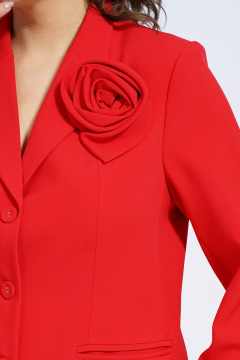 Деловой костюм брюки и жакет приталенный на подкладке Alani Collection 2143 красный - фото 4