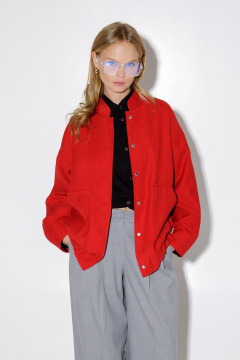 Куртка-бомбер из пальтовой ткани с накладными карманами PiRS 5209 красный - фото 4