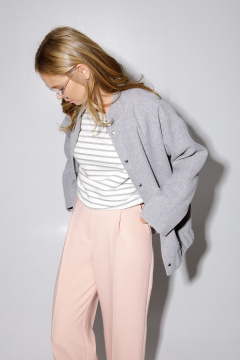 Куртка-бомбер из пальтовой ткани с накладными карманами PiRS 5209 серый - фото 3