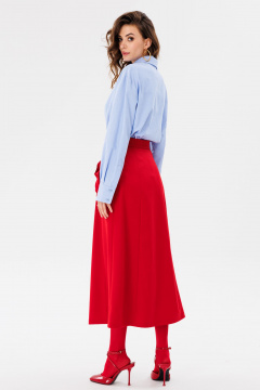 Блуза из текстиля с отложным воротником и длиной до бедра EOLA 2712 голубой - фото 3