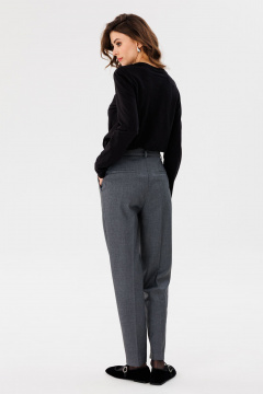 Серые зауженные брюки из костюмной ткани с карманами EOLA 2700 темно-серый - фото 4