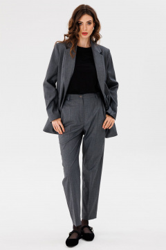 Серые зауженные брюки из костюмной ткани с карманами EOLA 2700 темно-серый - фото 1