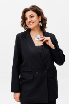 Демисезонный костюм стильный жакет и брюки из текстиля Anelli 1493 пантера - фото 2