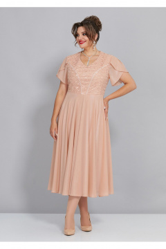 Круглогодичное нарядное платье из шифона и кружева Mira Fashion 5429-2 - фото 2