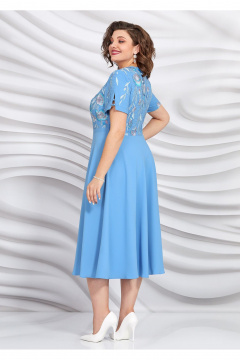 Летнее платье из гипюра и текстиля с бусиновым разрезом Mira Fashion 5432 - фото 3
