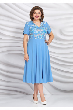 Летнее платье из гипюра и текстиля с бусиновым разрезом Mira Fashion 5432 - фото 1