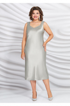 Платье из атласа с бусинами и эффектным декором Mira Fashion 5443 - фото 3