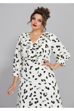 Платье из принтованной ткани с рюшей и вытачками Mira Fashion 5452 - фото 2