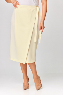 Юбка из вискозы с запахом и треугольным вырезом Abbi 3001 молочный - фото 2