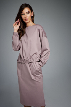 Демисезонный трикотажный комплект джемпер и юбка DILIA 0891 - фото 2