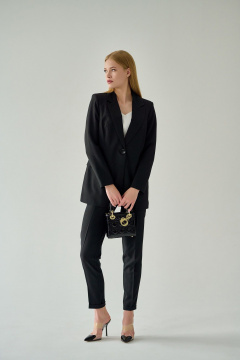 Жакет деловой классика с карманами и отложным воротником Мастер Мод 694зс чёрный - фото 4