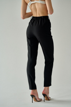 Зауженные брюки со стрелками и широким поясом Мастер Мод 751-200зс чёрный - фото 5