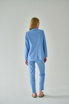 Голубой жакет из текстиля с прорезными карманами Мастер Мод 834дс голубой - фото 2