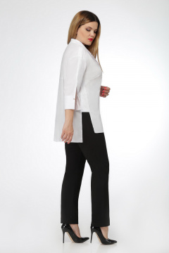 Летняя деловая рубашка из хлопка и текстиля DaLi 5295 белый - фото 3