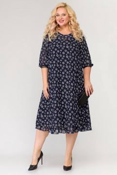 Платье из шифона с воланом и каплей на горловине для романтичных образов Algranda А3986-5 - фото 1