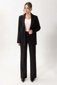 Демисезонный костюм брюки жакет из текстиля на каждый день Golden Valley 6620 черный - фото 3