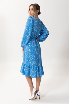 Платье без воротника с нагрудными вытачками и рюшей Golden Valley 44081 голубой - фото 4