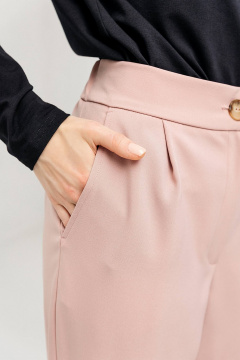 Демисезонные брюки с вместительными карманами и высокой посадкой Romgil РТ0037-ПЭ2 пыльная_роза - фото 3