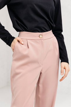 Демисезонные брюки с вместительными карманами и высокой посадкой Romgil РТ0037-ПЭ2 пыльная_роза - фото 2
