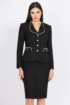 Юбка-карандаш до середины колена из шанель Bazalini 4967 черный - фото 1