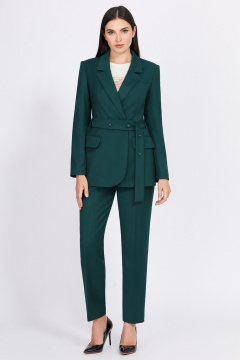 Брюки с стрелками для делового и повседневного образа Bazalini 4946 зеленый - фото 2