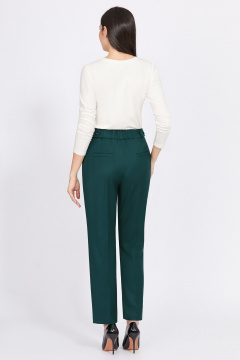 Брюки с стрелками для делового и повседневного образа Bazalini 4946 зеленый - фото 4