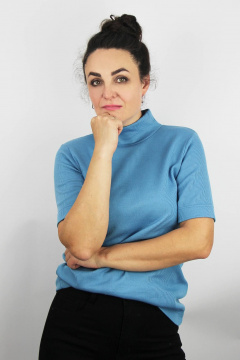 Свитер реглан из трикотажа с воротником стойкой для демисезона Полесье С3742-24 4С0712-Д43 158,164 атолл - фото 1