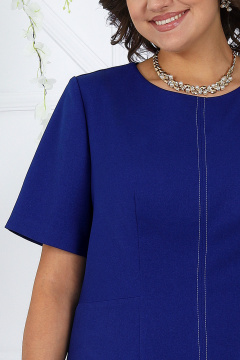 Деловой костюм из платья-футляра и жакета из текстиля Ninele 6026 василек - фото 3