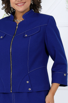 Деловой костюм из платья-футляра и жакета из текстиля Ninele 6026 василек - фото 4