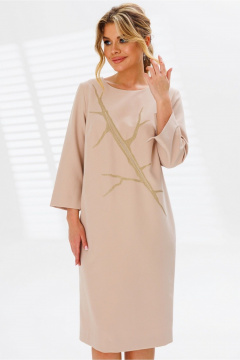 Деловое платье прямого силуэта с вышивкой и подкладкой Faufilure C1608 - фото 2