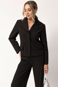 Демисезонный костюм из жакета и брюк с прорезными карманами Golden Valley 6614 черный - фото 2