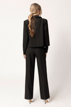 Демисезонный костюм из жакета и брюк с прорезными карманами Golden Valley 6614 черный - фото 3