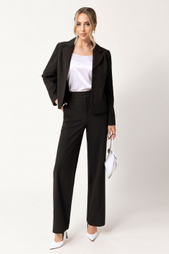 Демисезонный костюм из жакета и брюк с прорезными карманами Golden Valley 6614 черный - фото 1
