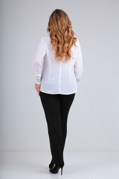 Элегантная блуза с драпировкой и имитированным галстуком Таир-Гранд 62197 белый - фото 4
