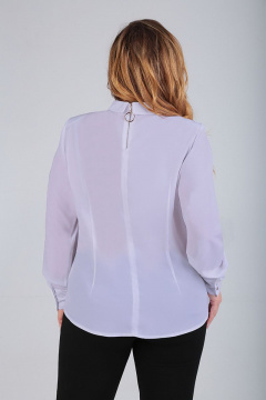 Стильная свободная блуза с драпировкой и воротником-стойкой Таир-Гранд 62197 лаванда - фото 2