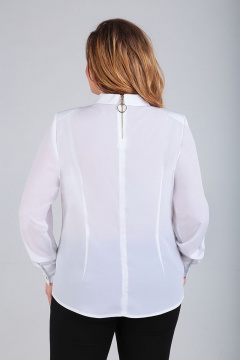 Элегантная блуза с драпировкой и имитированным галстуком Таир-Гранд 62197 белый - фото 5