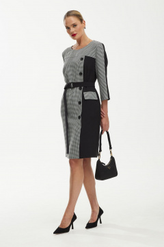 Платье классический силуэт, длина миди, из текстиля Твой имидж 1887 черный - фото 5