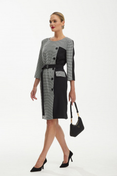 Платье классический силуэт, длина миди, из текстиля Твой имидж 1887 черный - фото 4